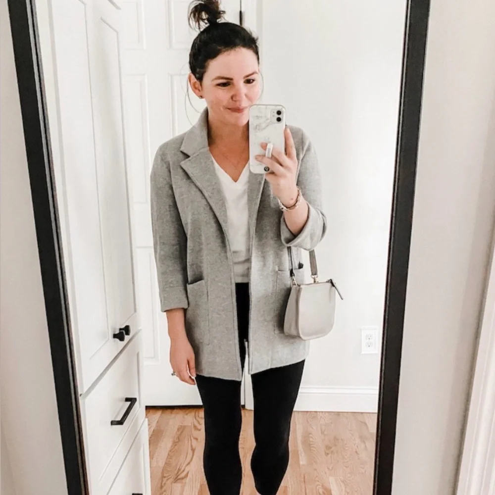 J. Crew Sophie open-front sweater-blazer • Size Medium • Dove Gray